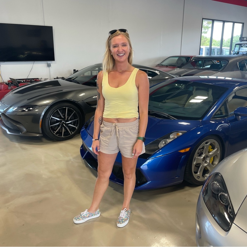 Yellow Tank Top and Tan Shorts